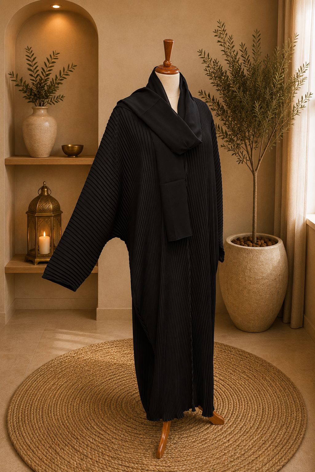 A1003 Pleated Farasha Abaya