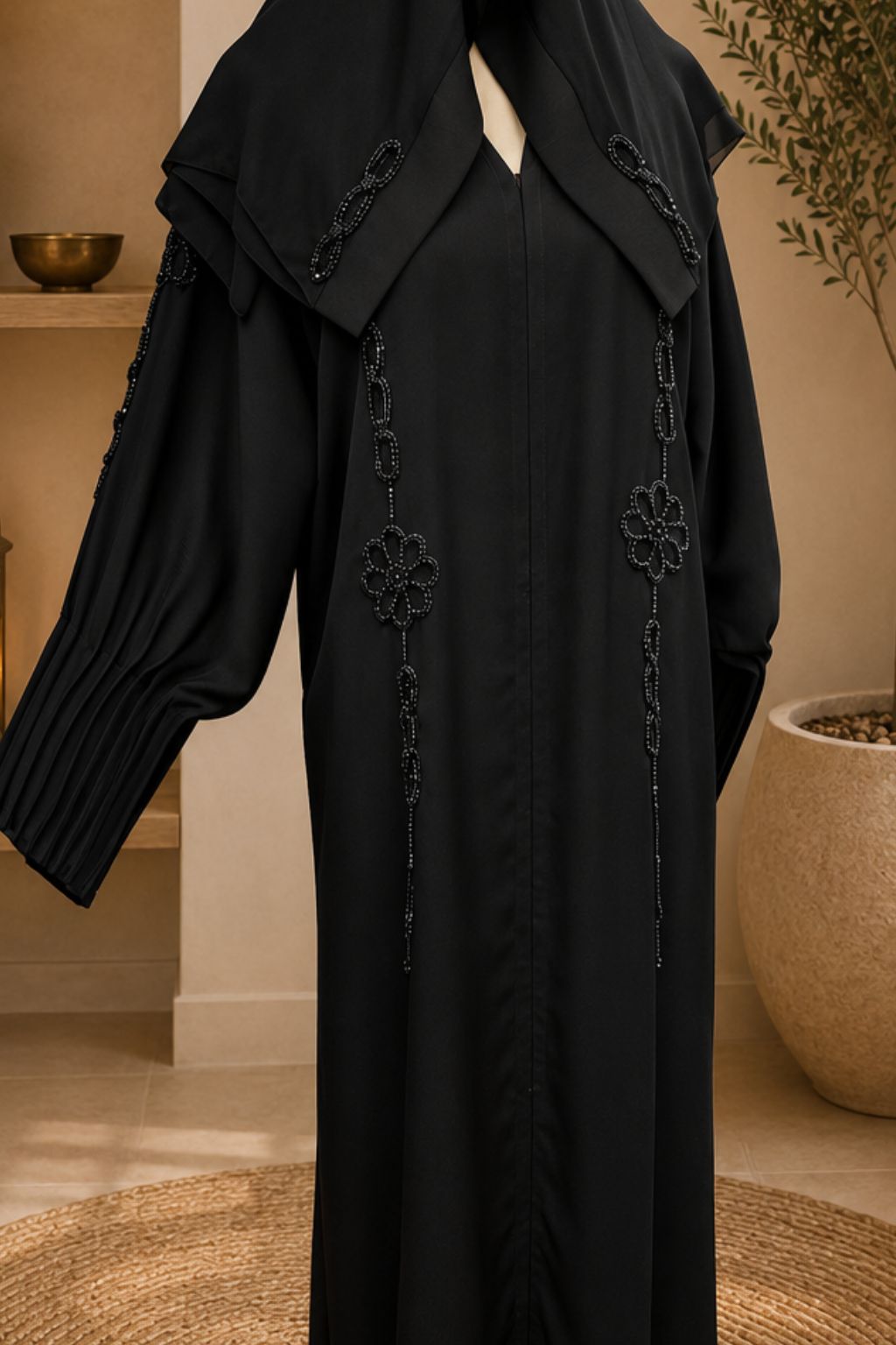 A1221 Korean Crinkle Nada Abaya