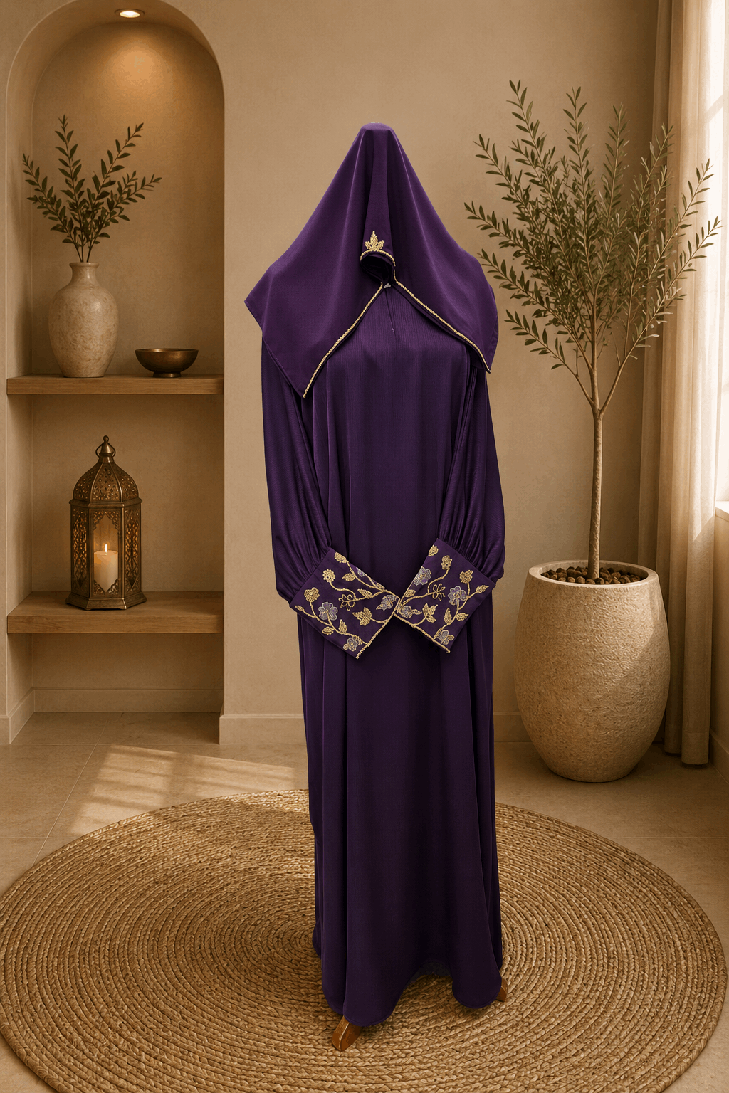 A1400 Korean Crinkle Nada Abaya