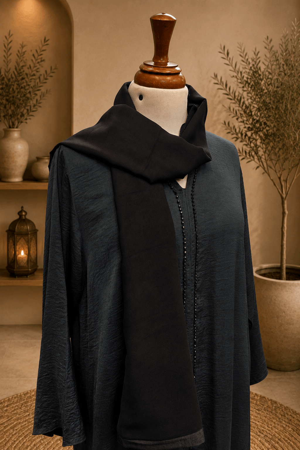 A1518 Hareer Maksoor Abaya