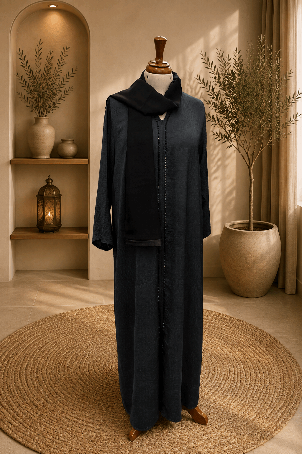 A1518 Hareer Maksoor Abaya