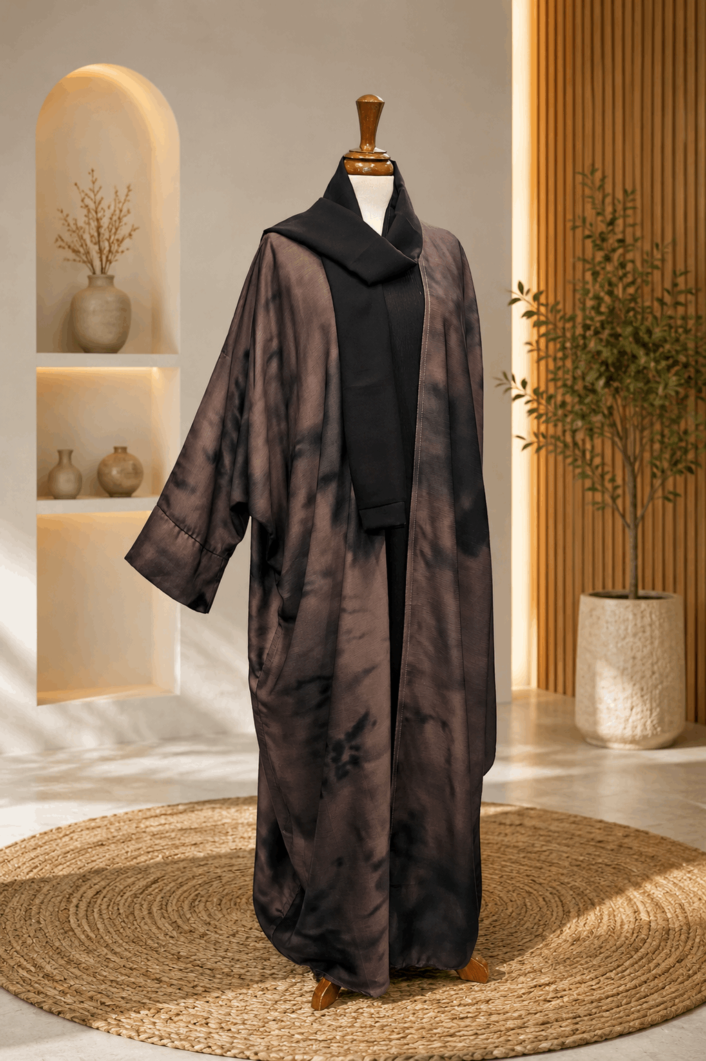 A1601 Tie Dye Crinkle Abaya