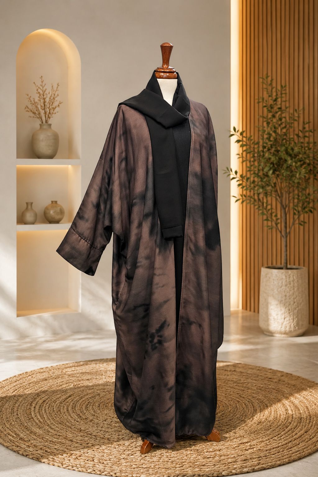 A1601 Tie Dye Crinkle Abaya