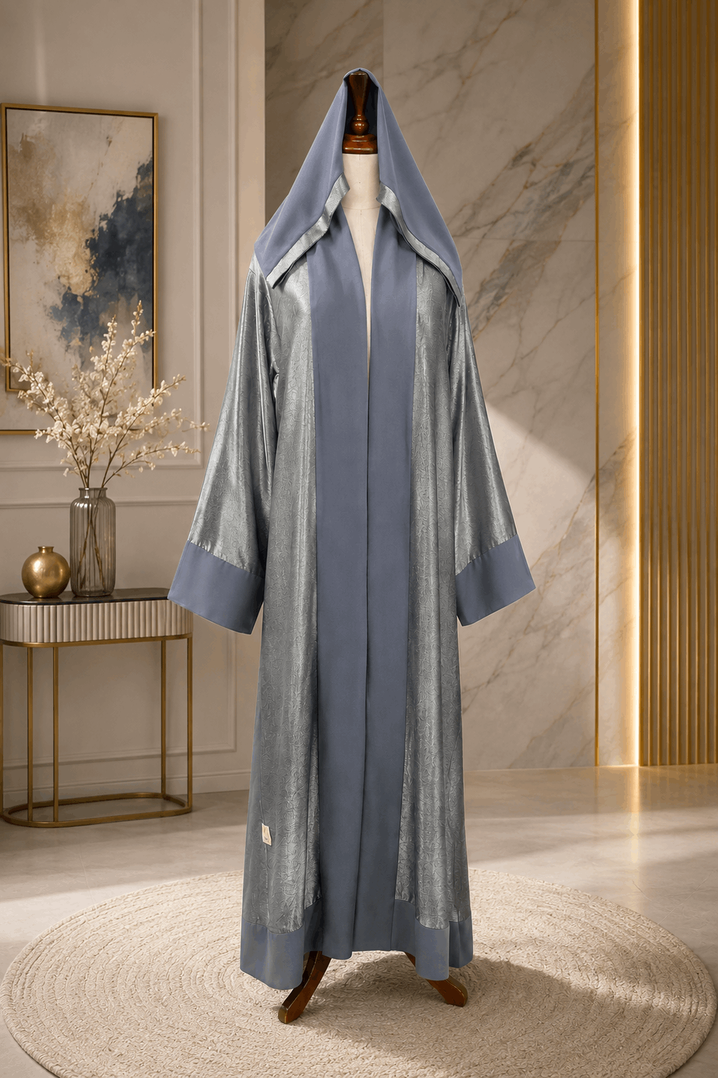 A1607C Crush Silk Abaya