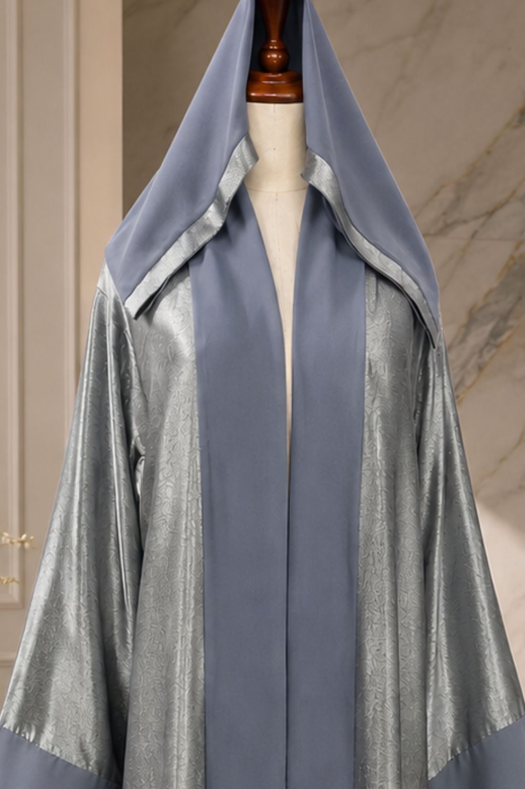A1607C Crush Silk Abaya