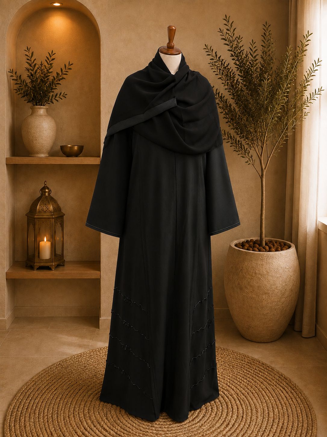 A780 Denim Crepe Abaya