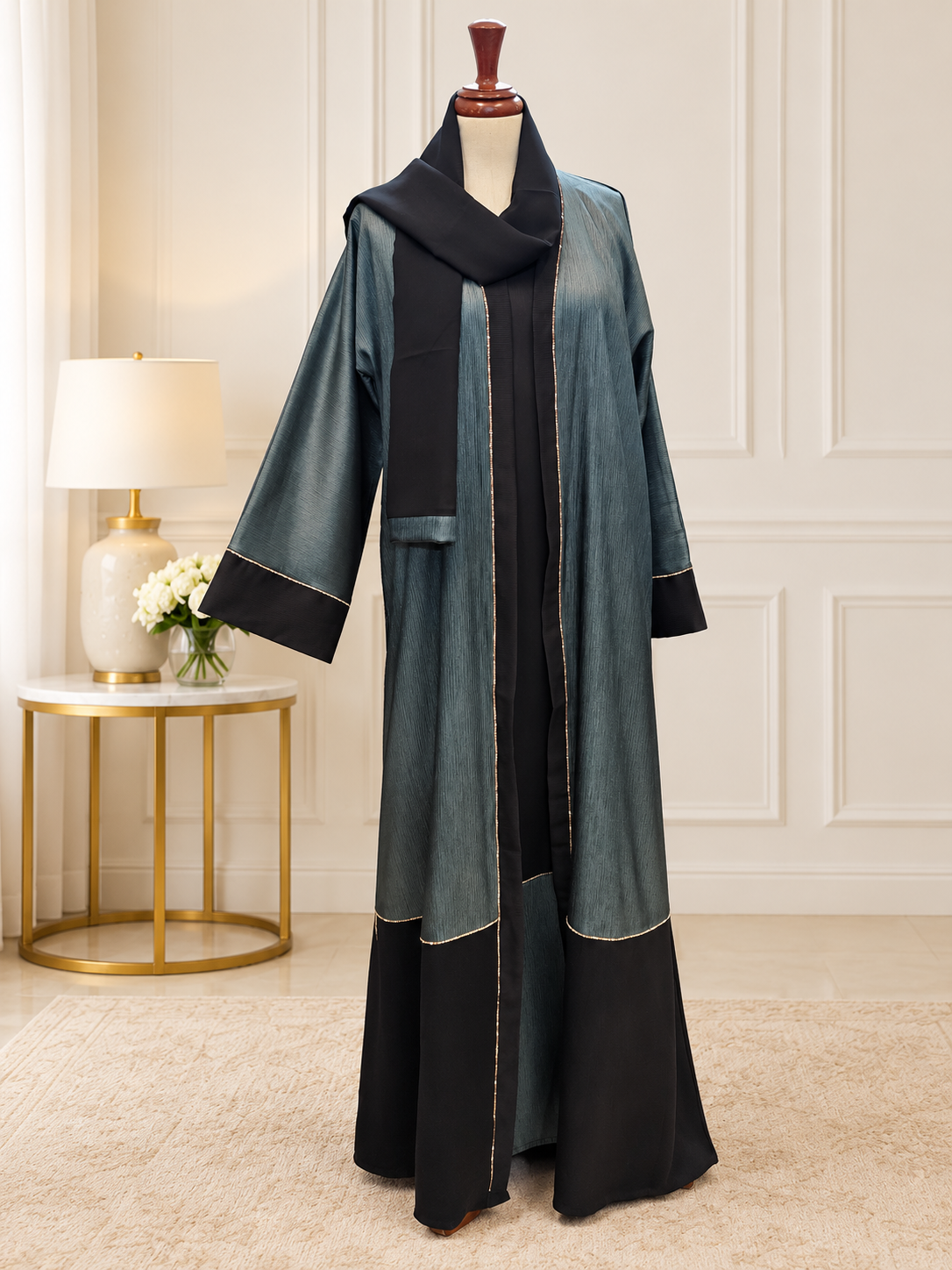 A1439 Shimmer Crinkle Abaya