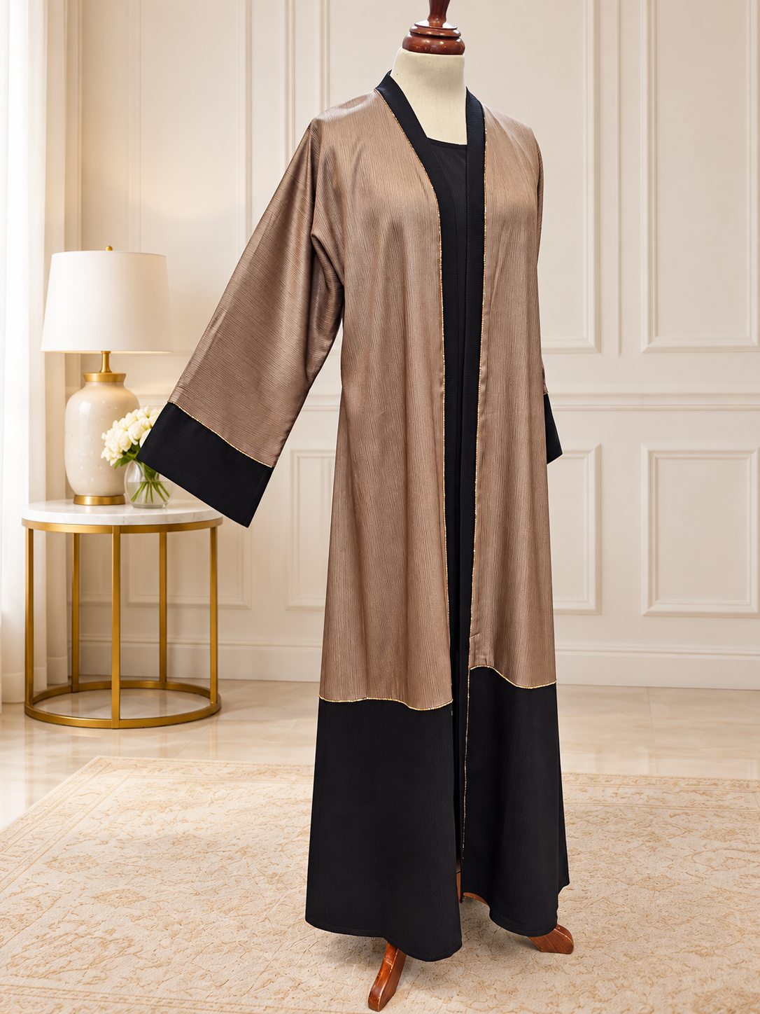 A1439 Shimmer Crinkle Abaya