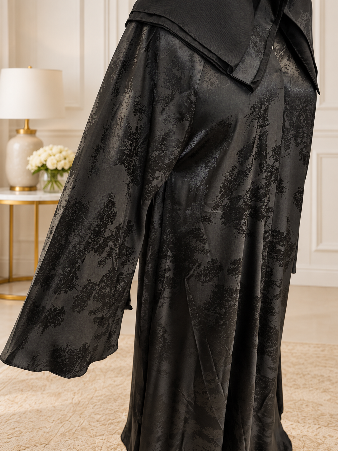 A1484 Self Viscose Abaya