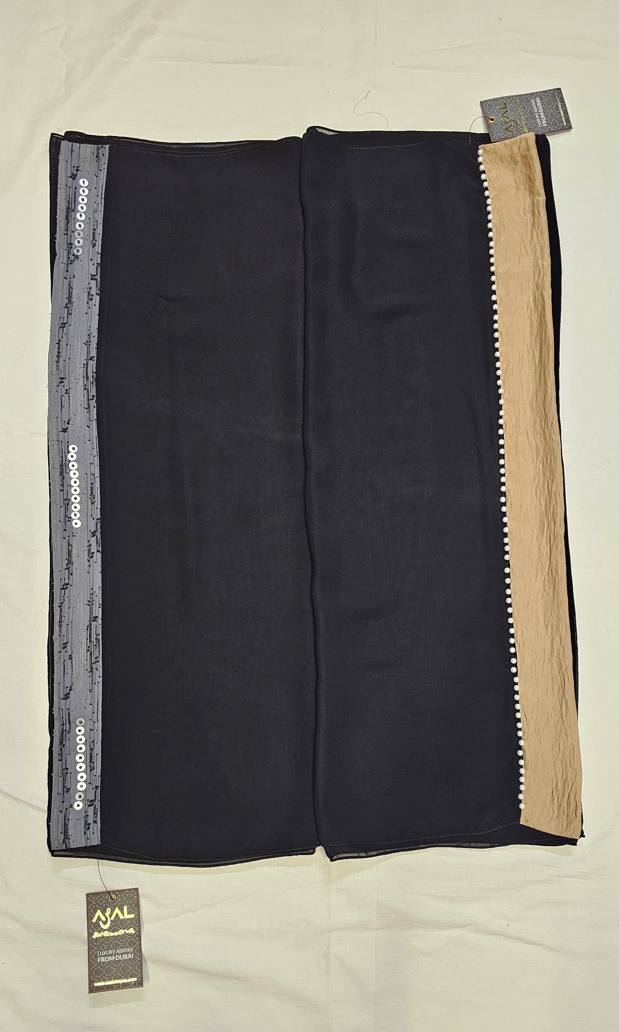 Black Chiffon Sheilah with Handwork