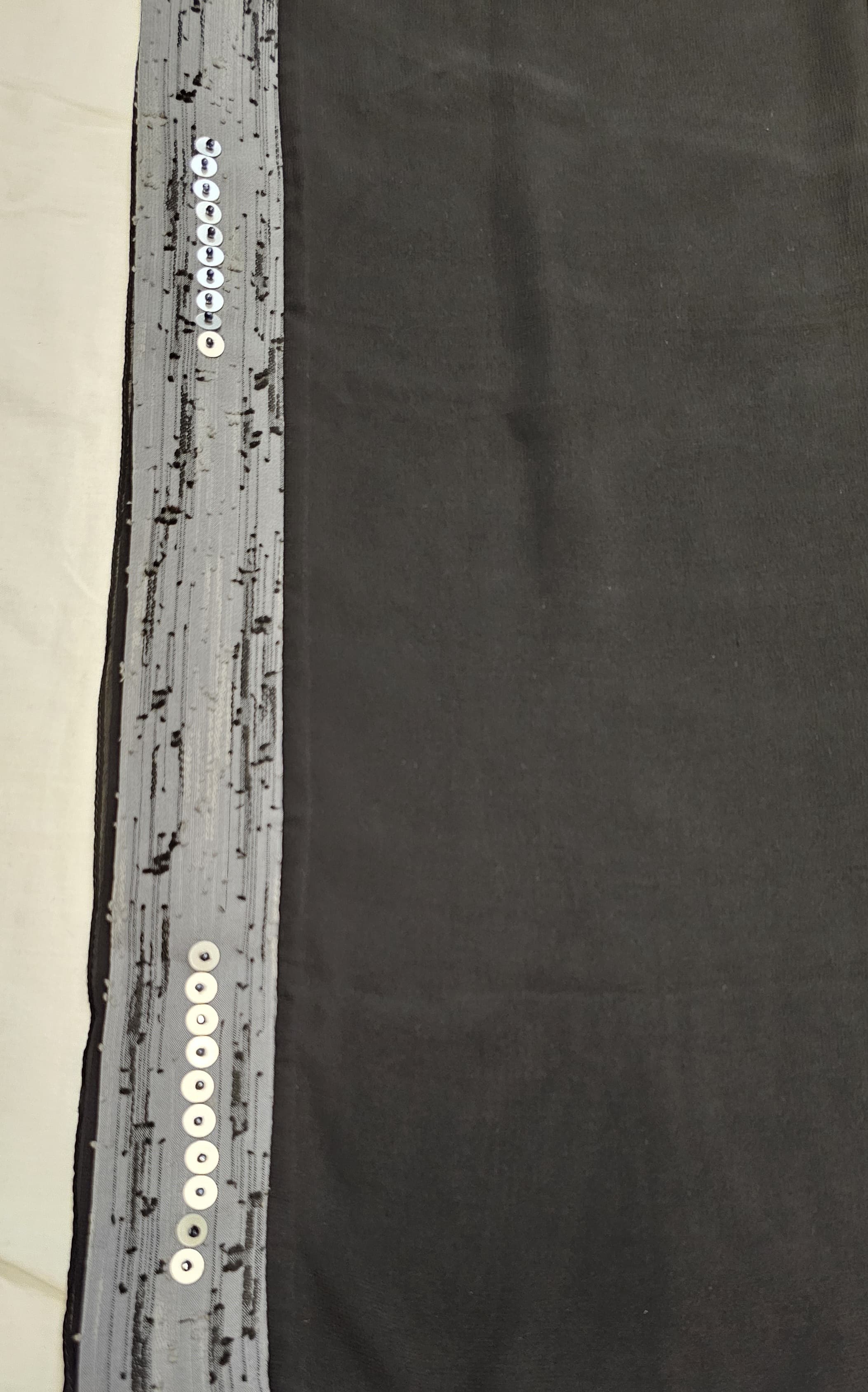 Black Chiffon Sheilah with Handwork