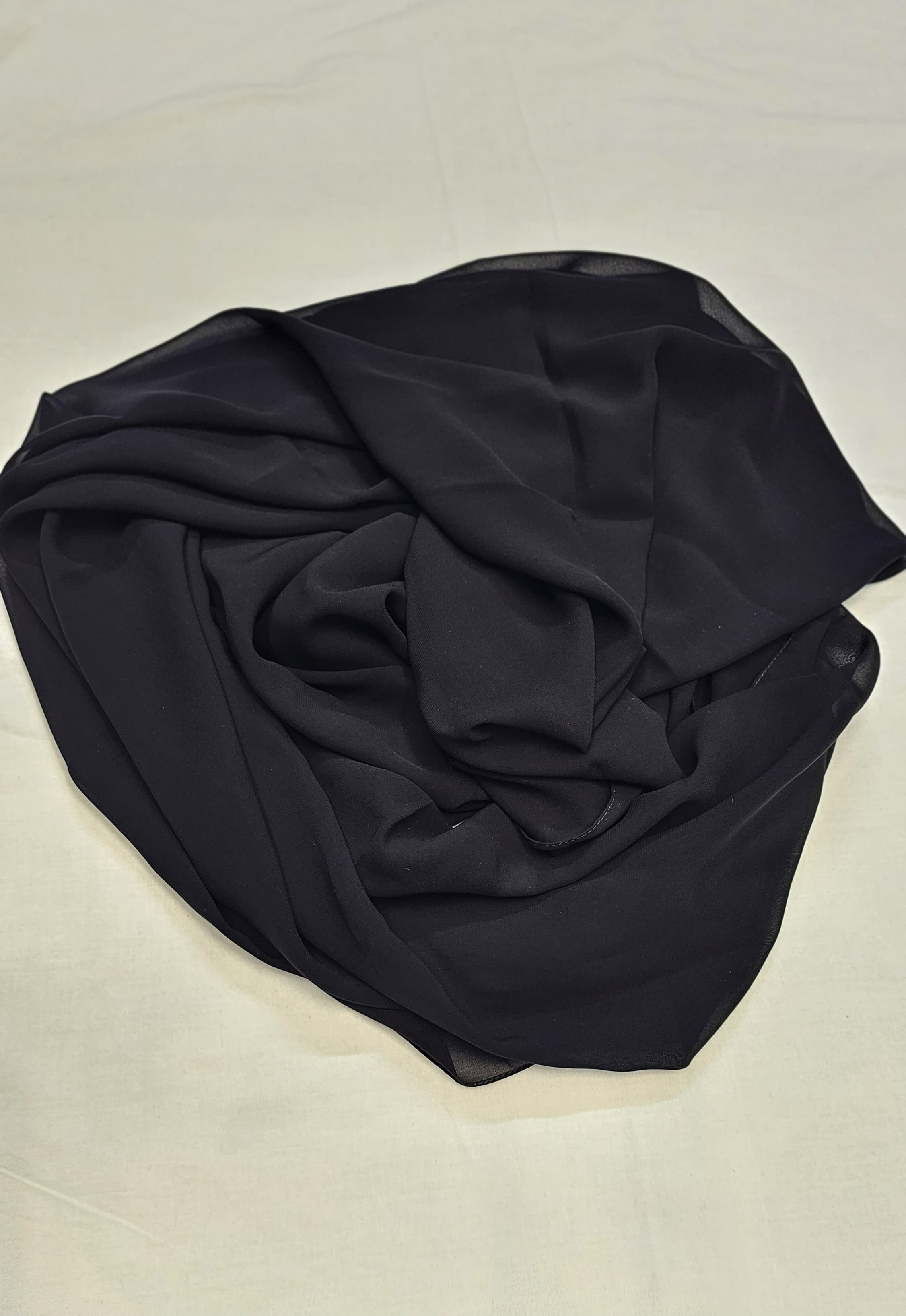 Plain Black Chiffon Sheilah
