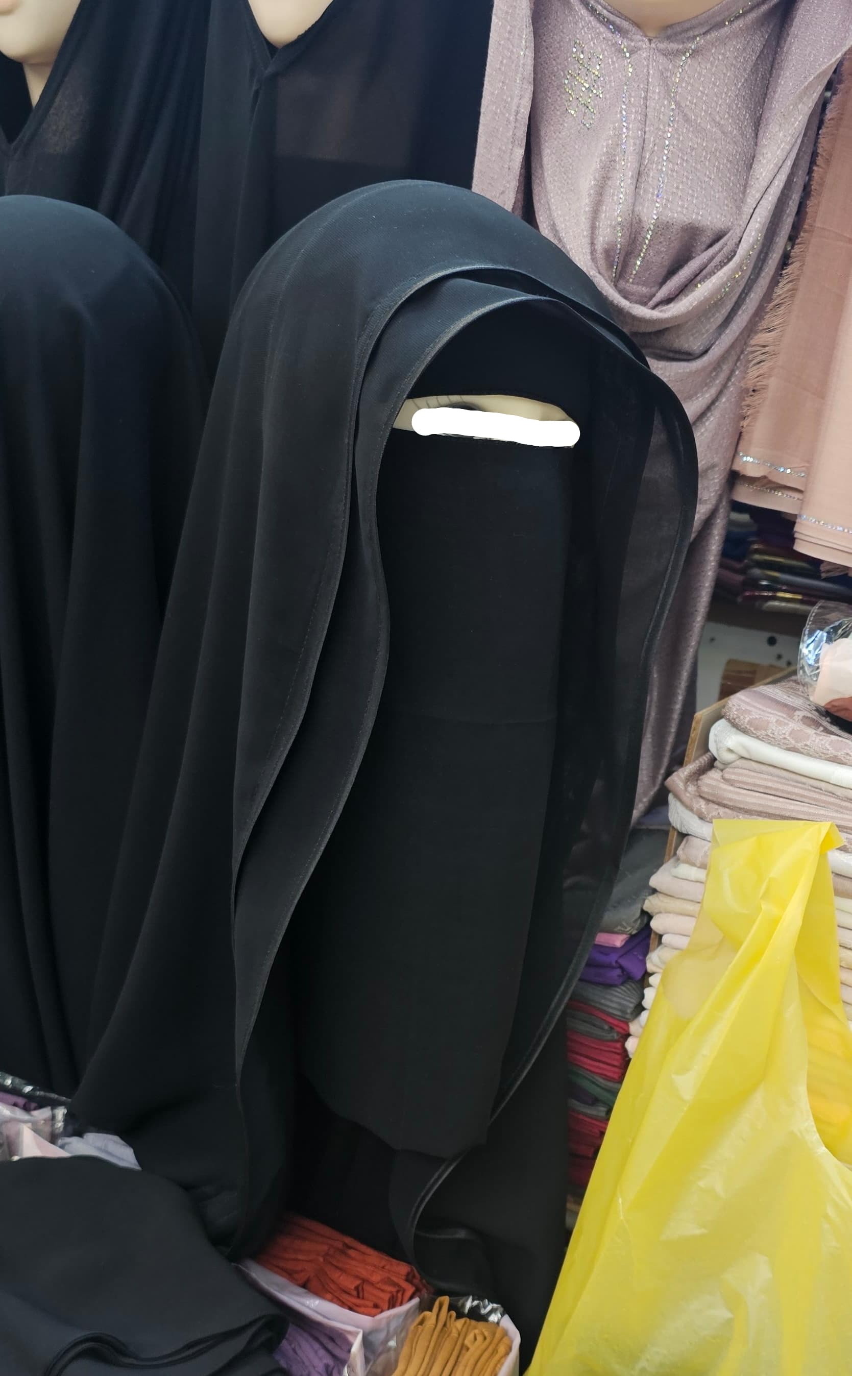 Long Single Layer Niqaab with Double Layer Head Cover