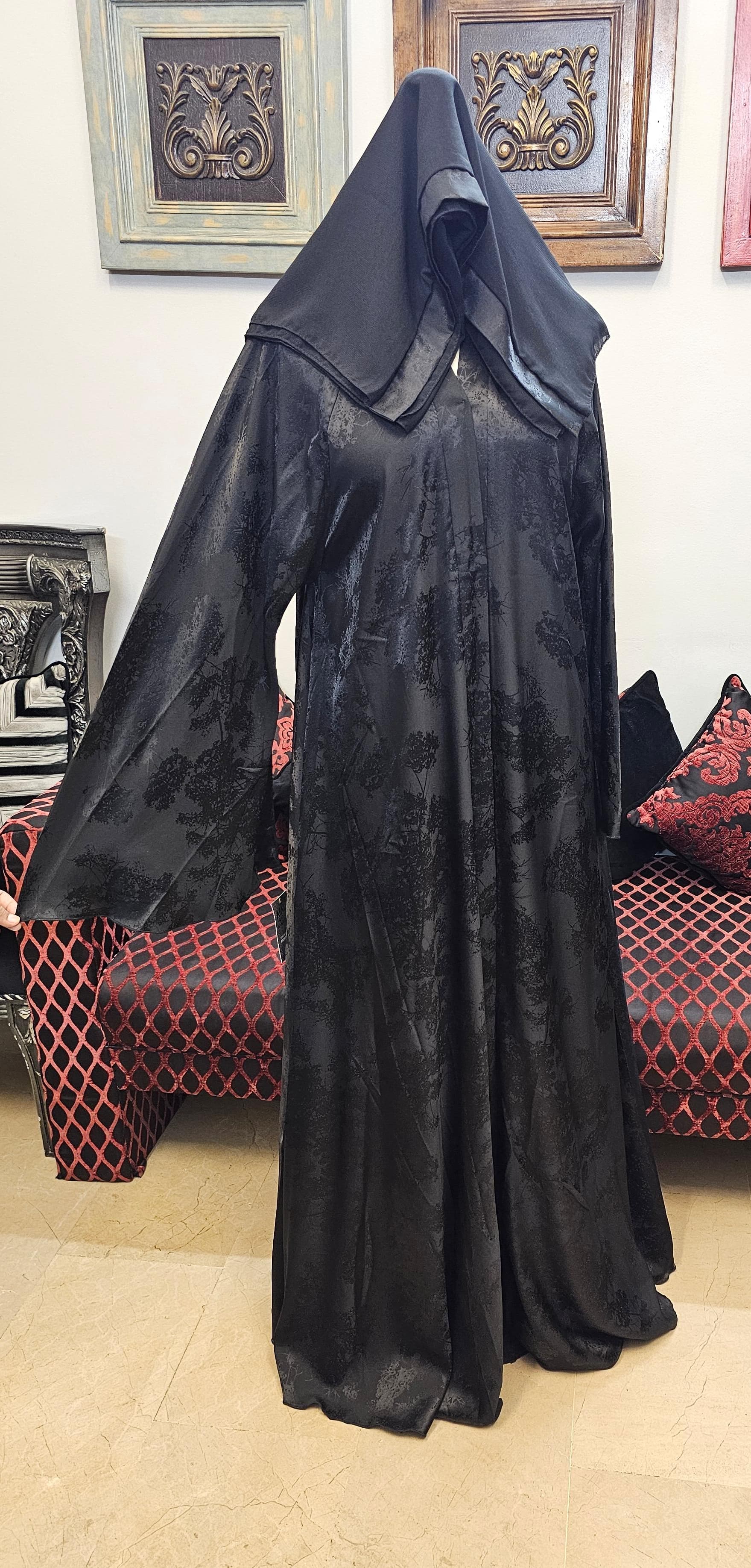 A1484 Self Viscose Abaya