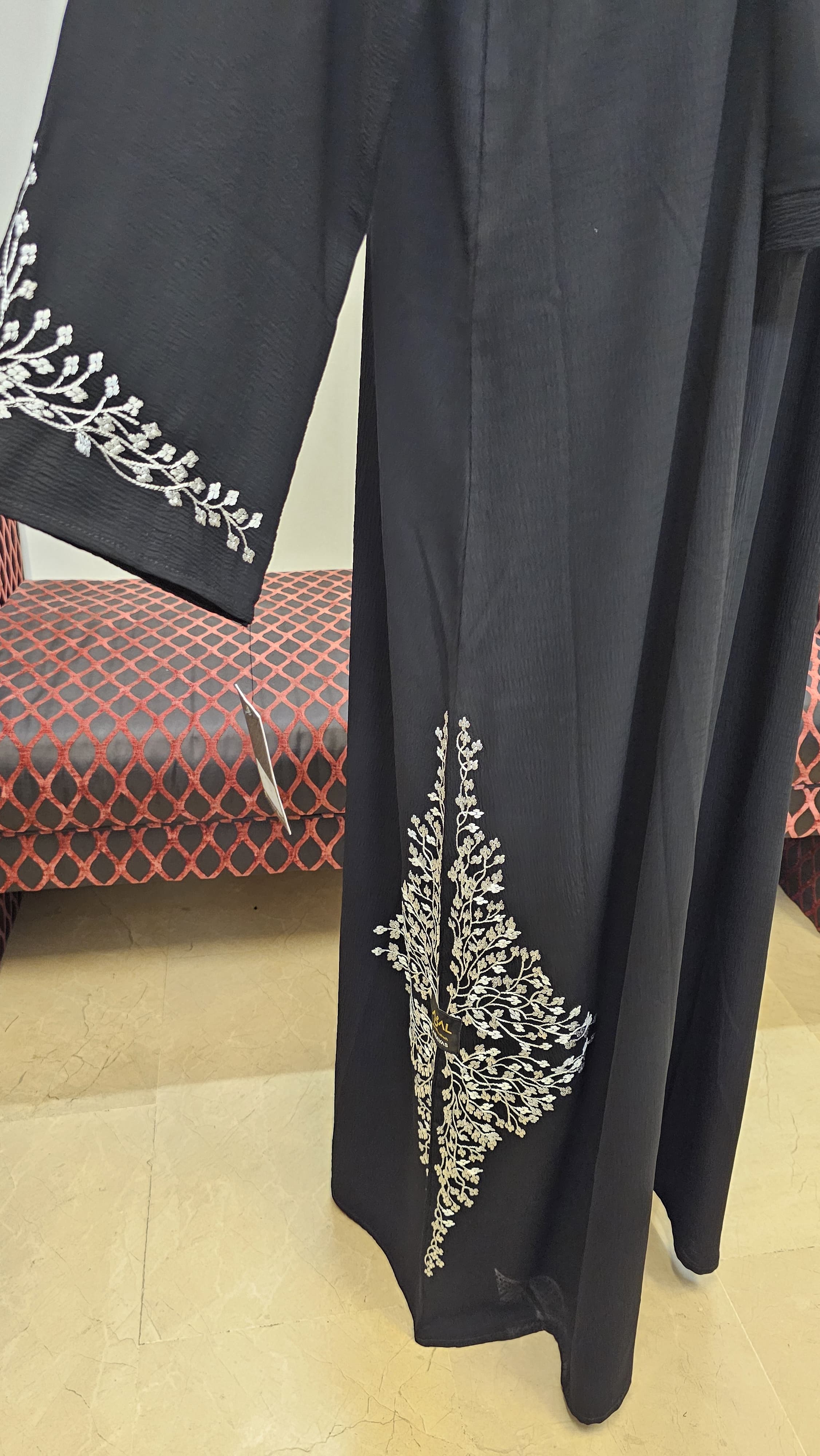 A1461 Self Crepe Abaya