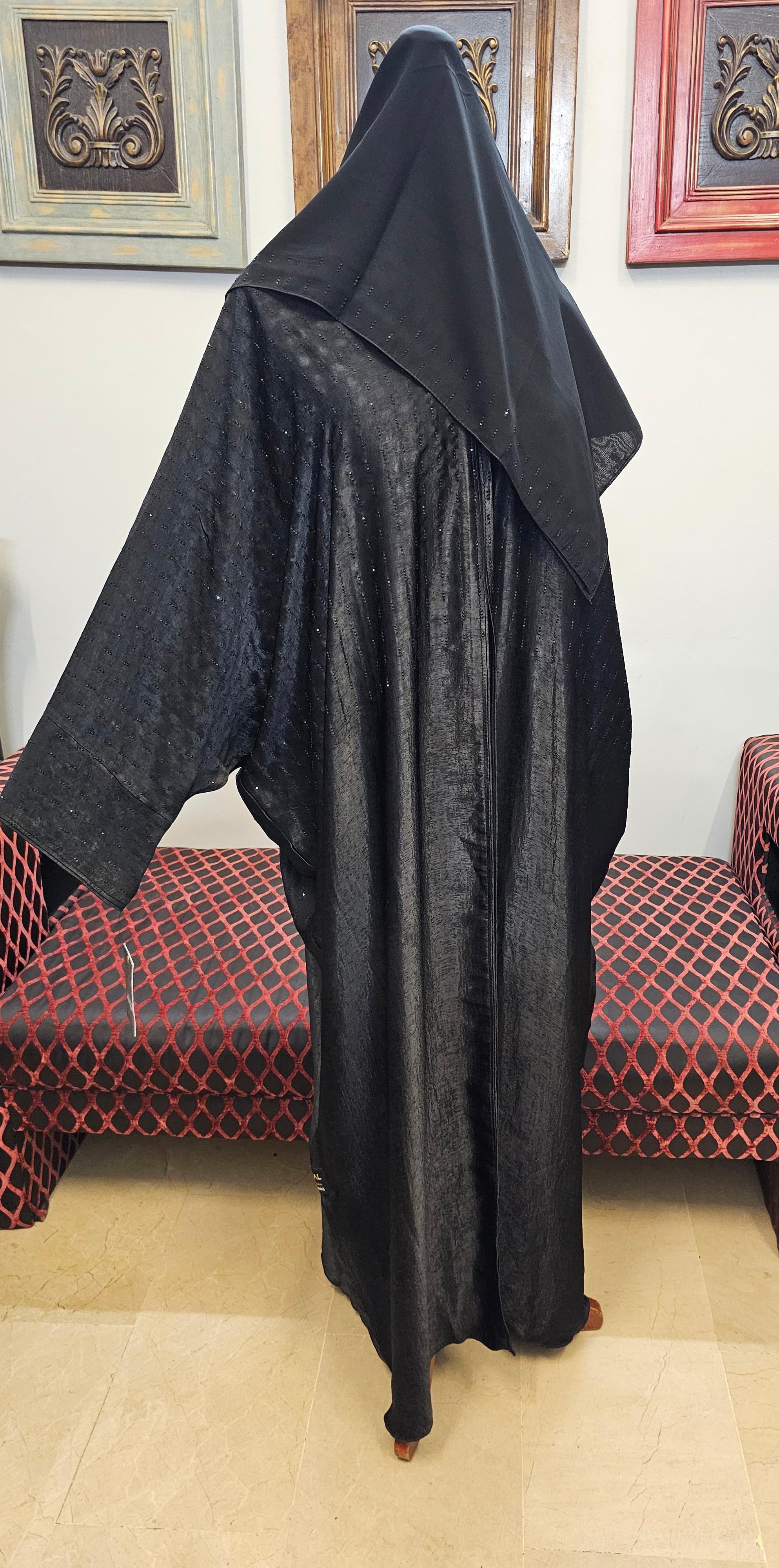 A1378 Shimmer Satin Abaya