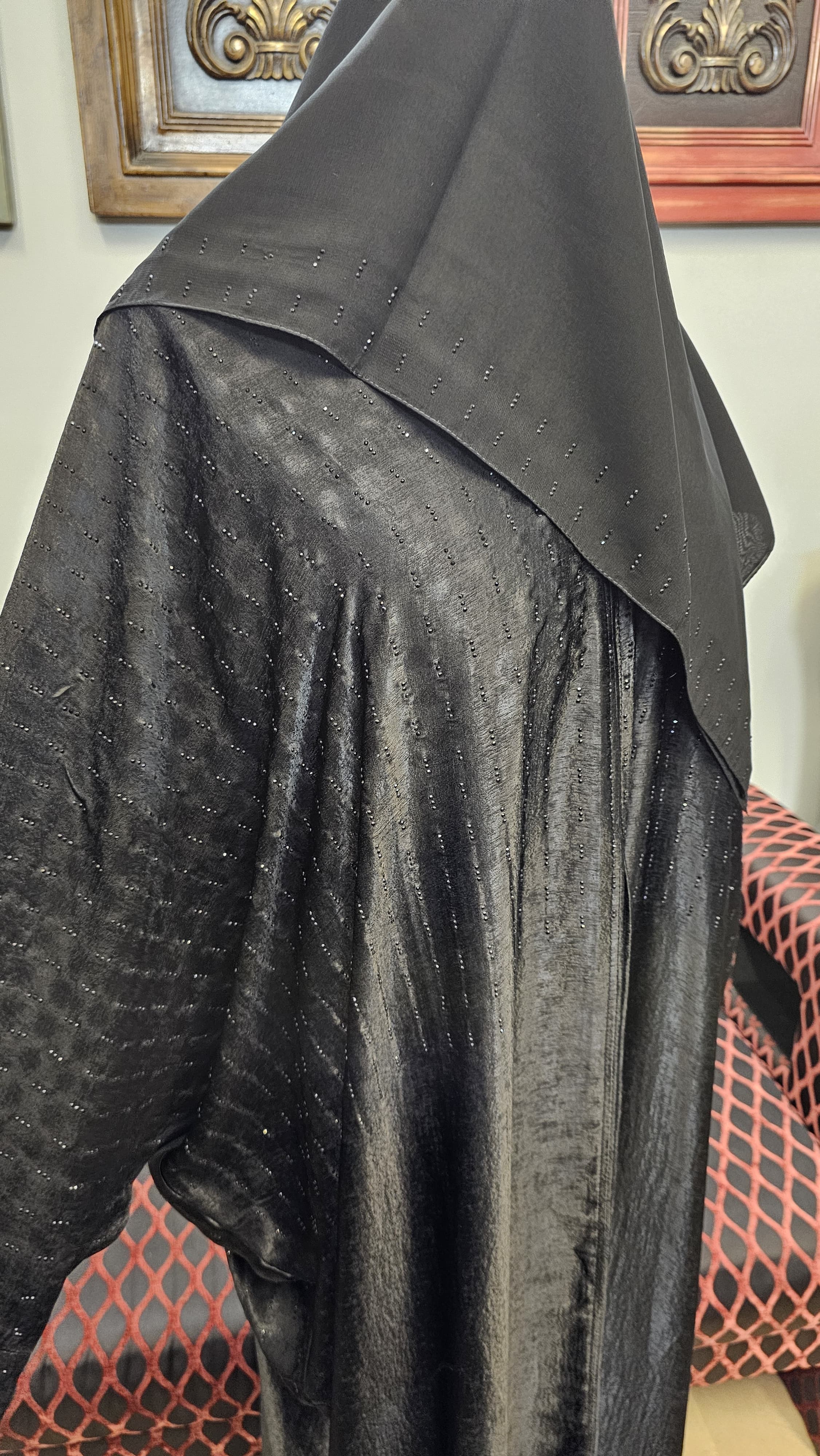 A1378 Shimmer Satin Abaya