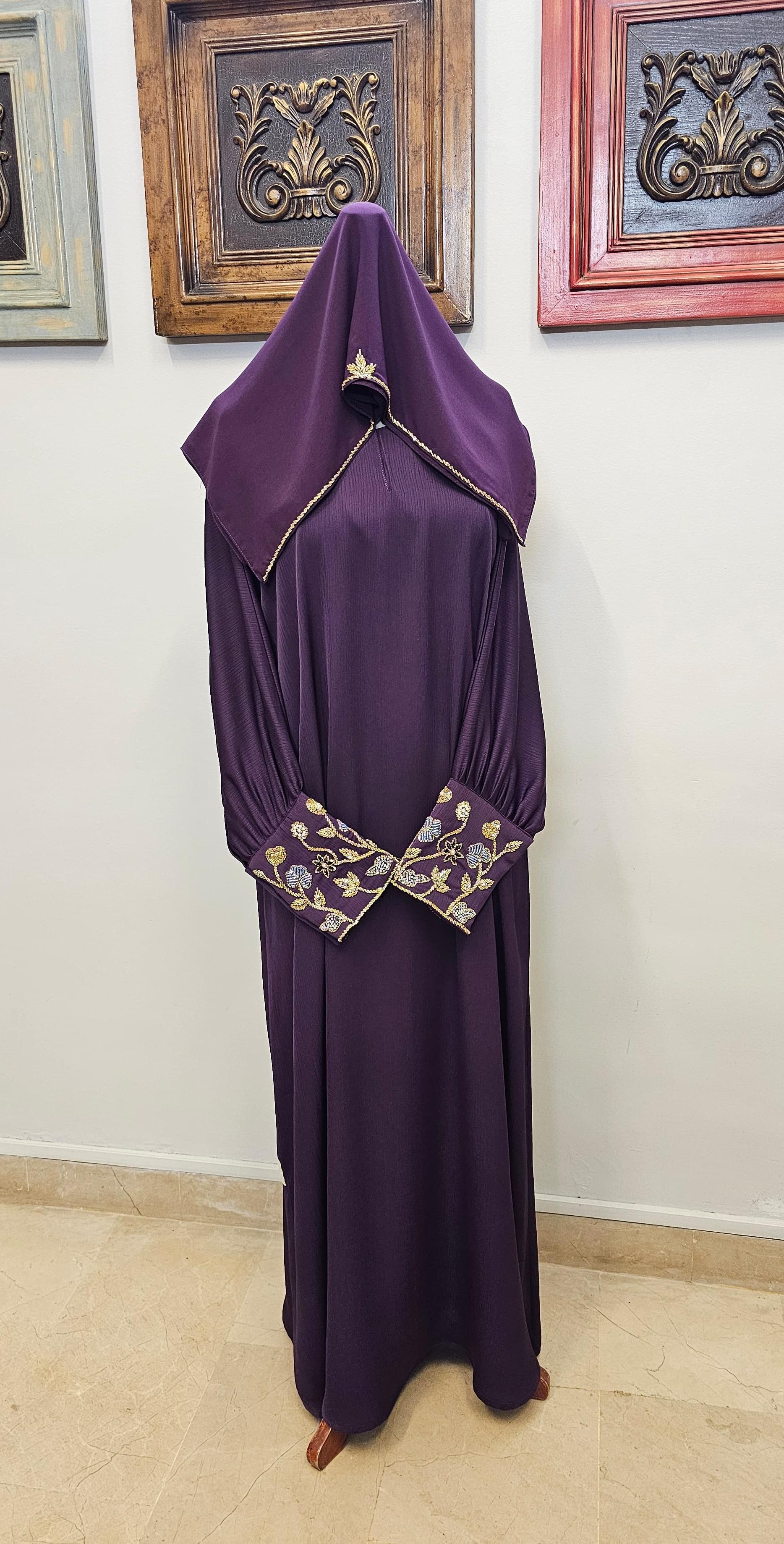 A1400 Korean Crinkle Nada Abaya