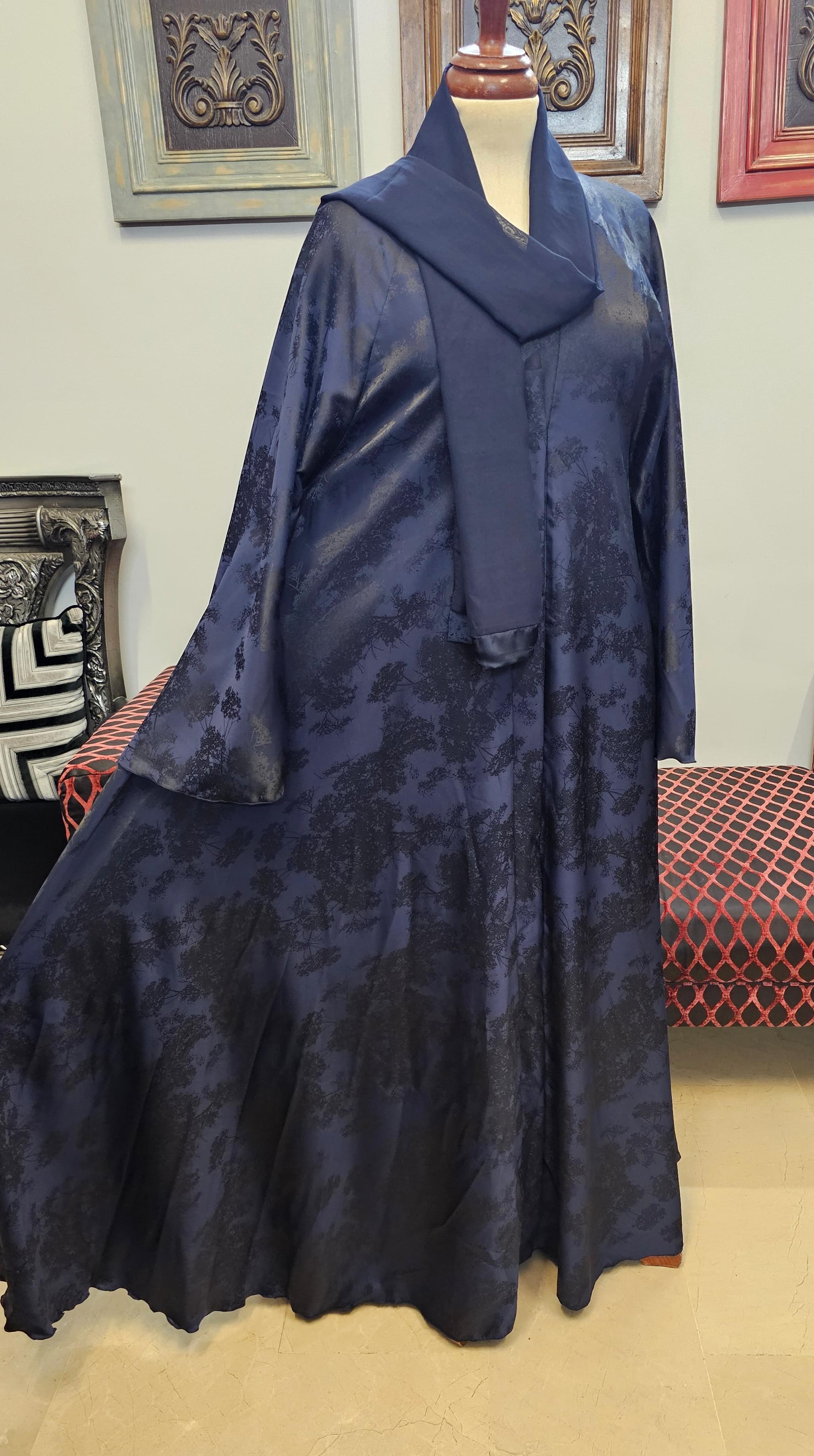 A1484 Self Viscose Abaya