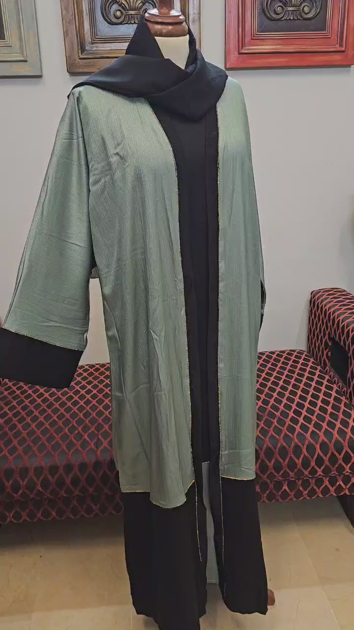 A1439 Shimmer Crinkle Abaya