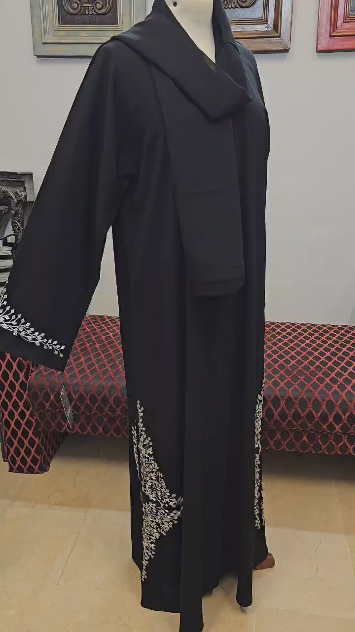 A1461 Self Crepe Abaya