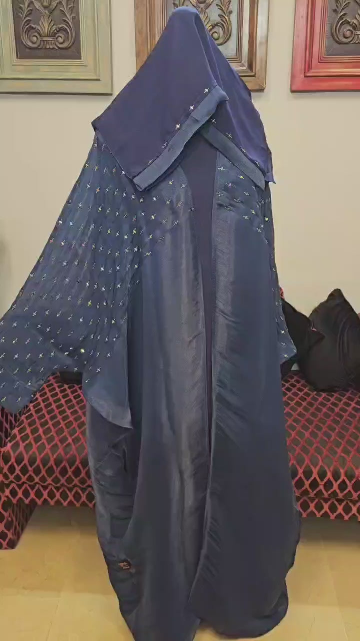 A1489 Rose Organza Abaya