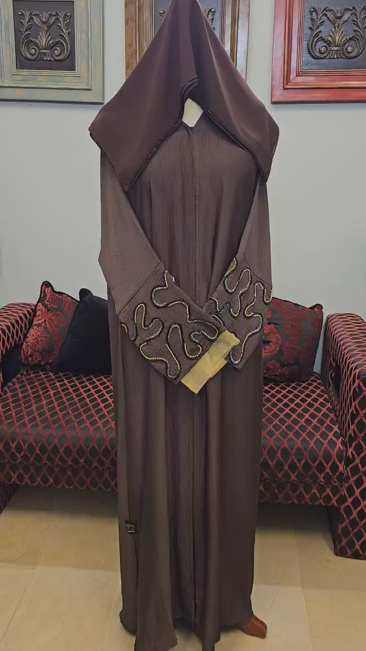 A1525 Hareer Maksoor Abaya