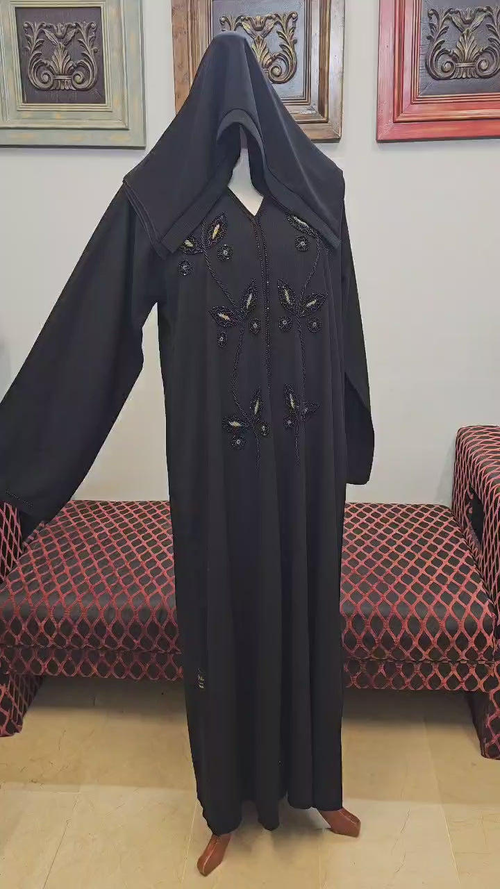 A1481 Self Crepe Abaya