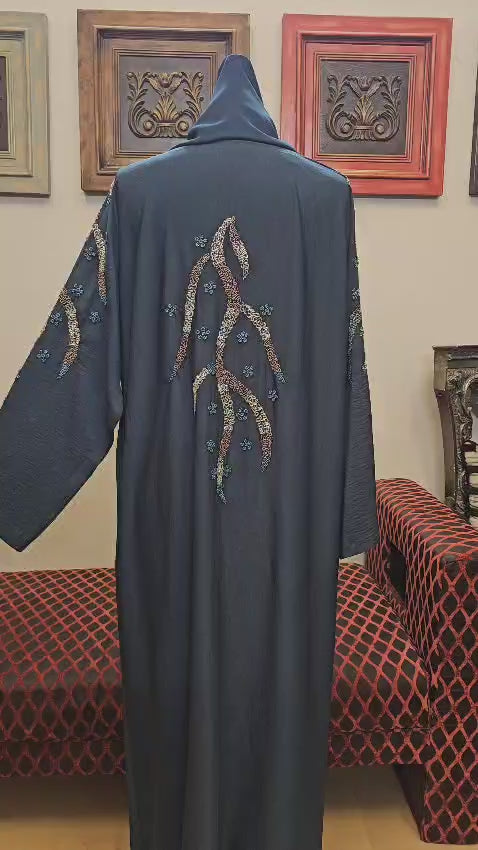 A1631 Hareer Maksoor Abaya