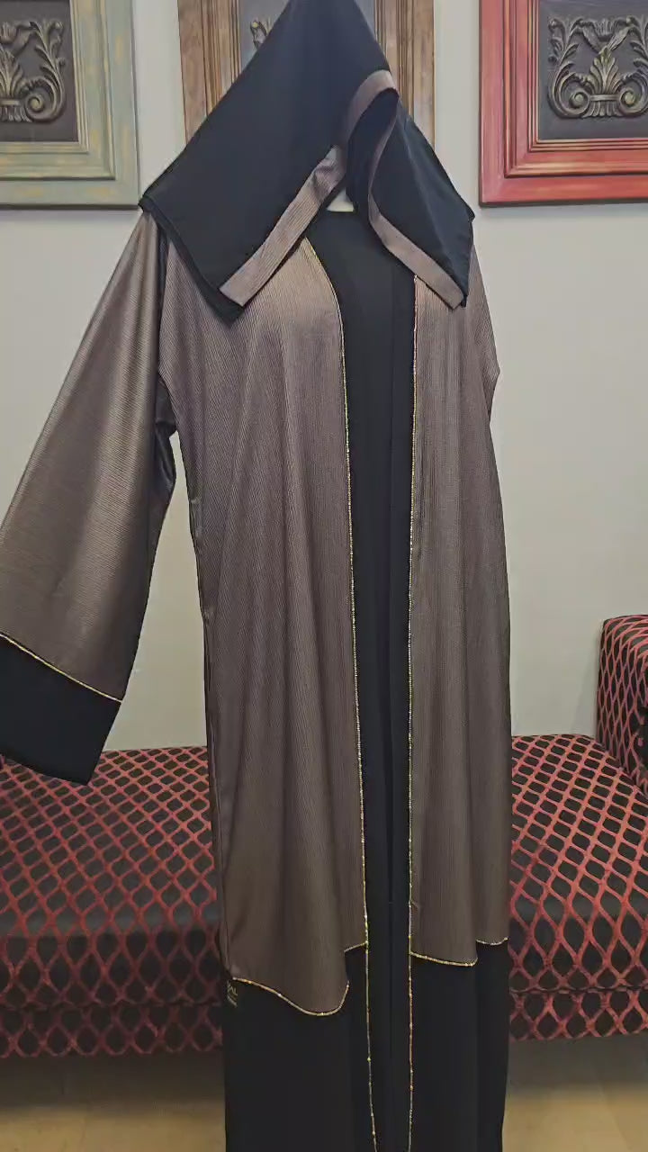 A1439 Shimmer Crinkle Abaya
