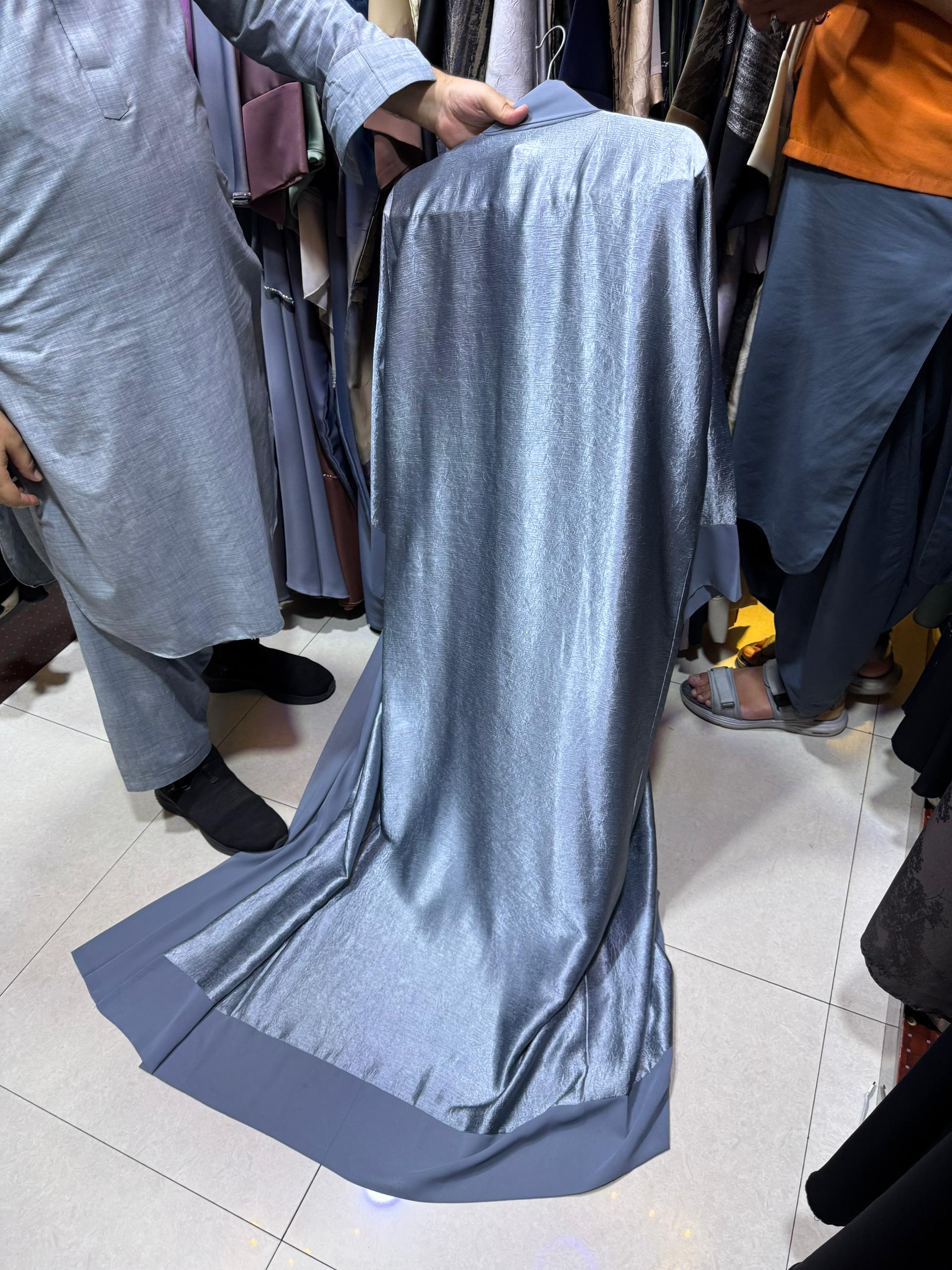 A1607C Crush Silk Abaya