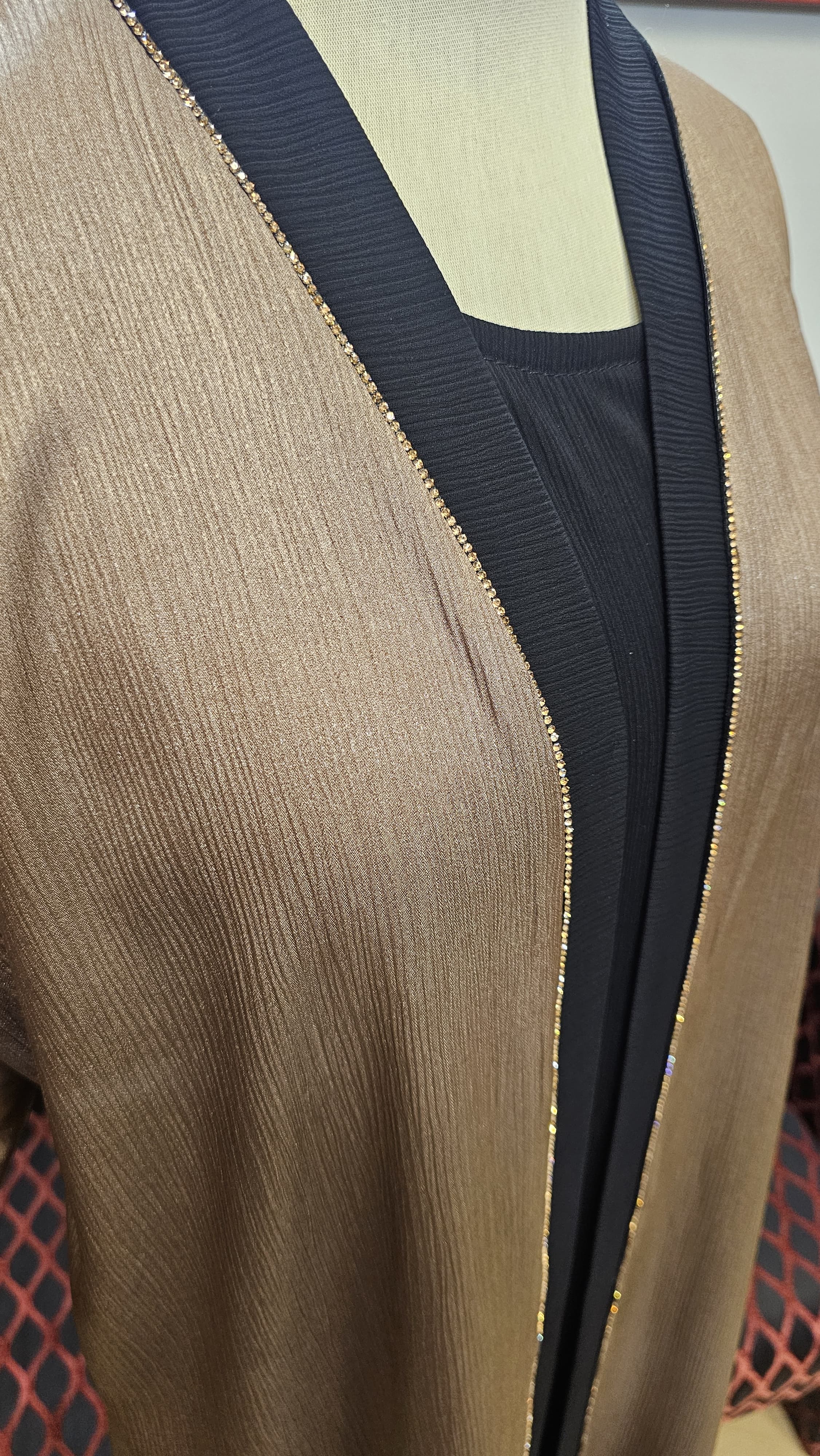 A1439 Shimmer Crinkle Abaya
