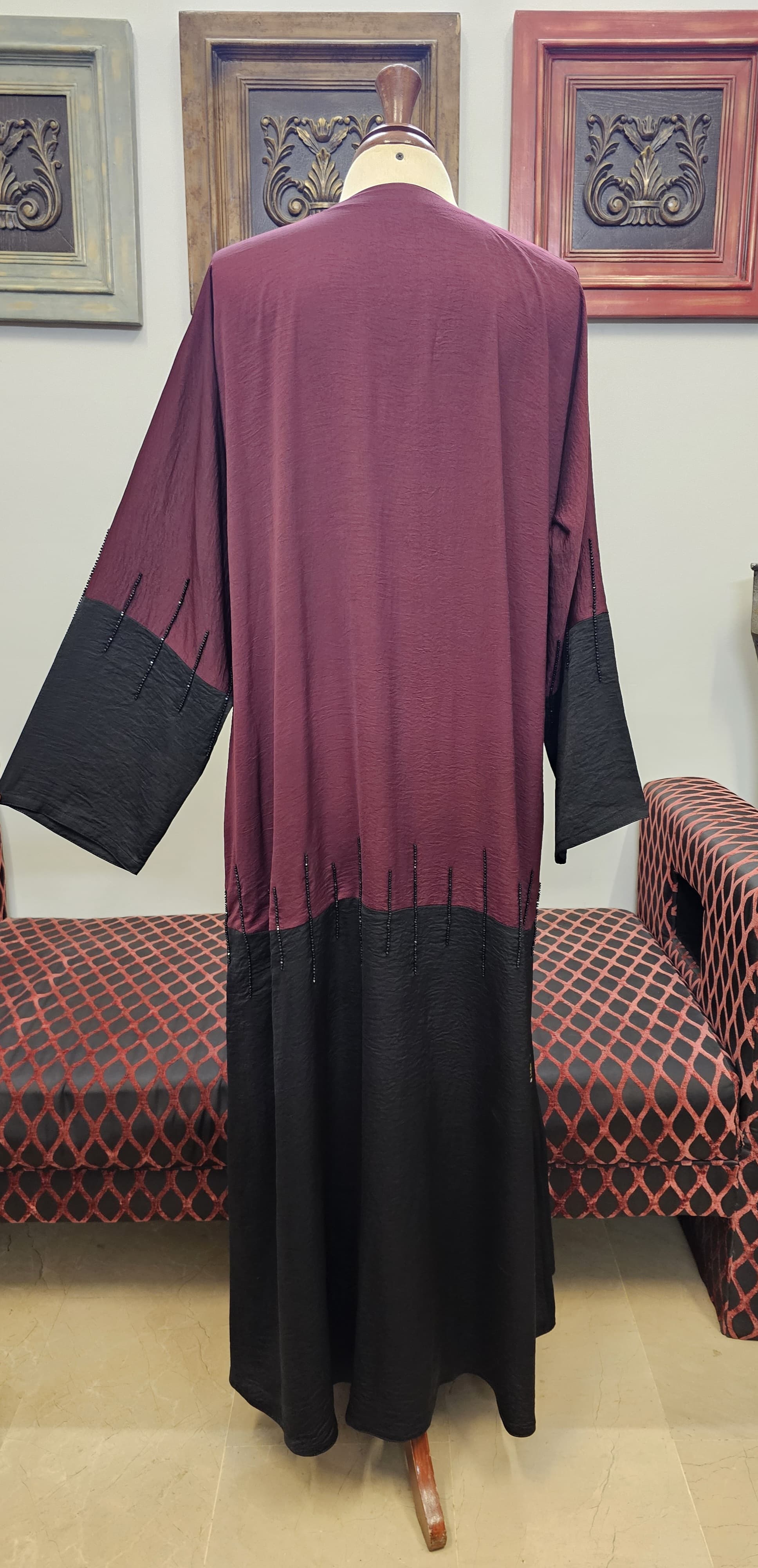 A1632 Hareer Maksoor Abaya