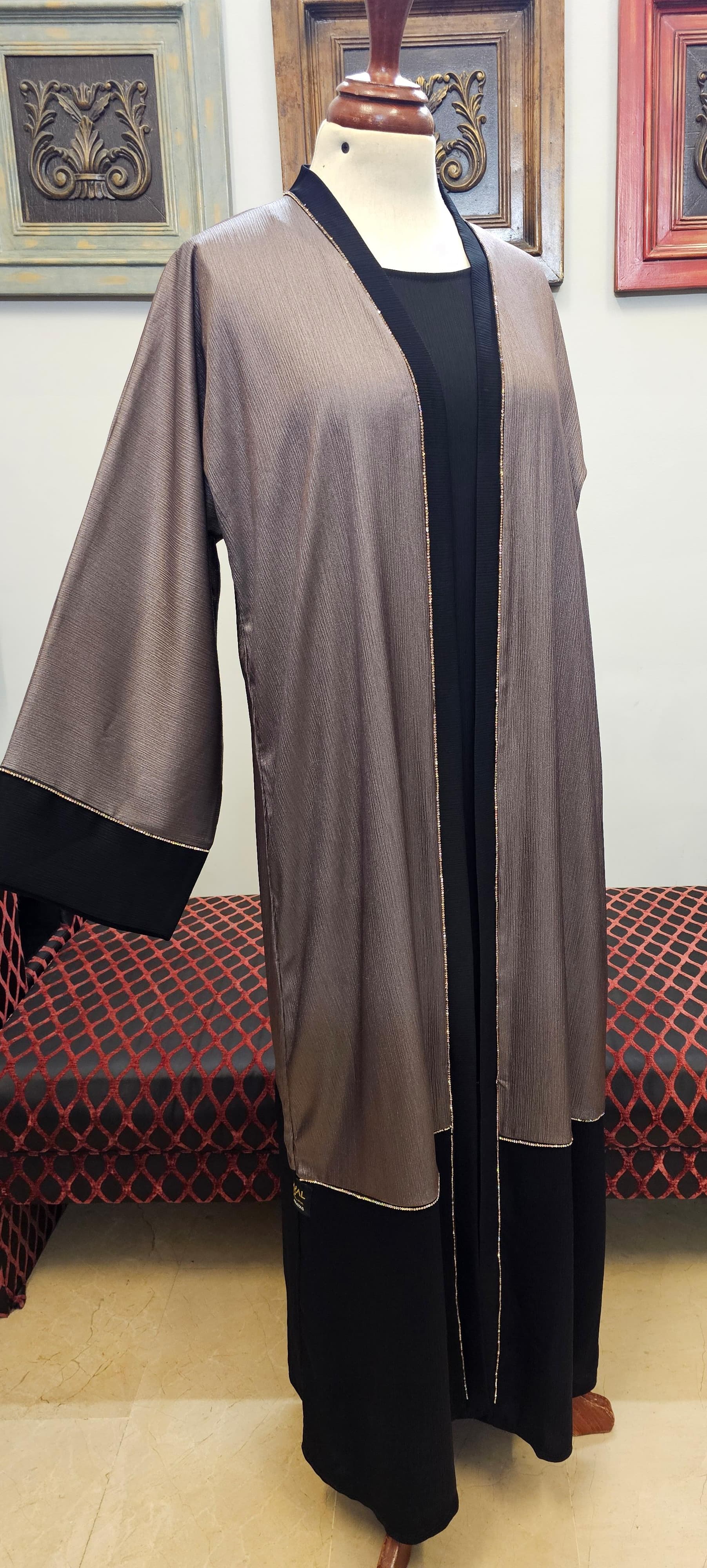 A1439 Shimmer Crinkle Abaya