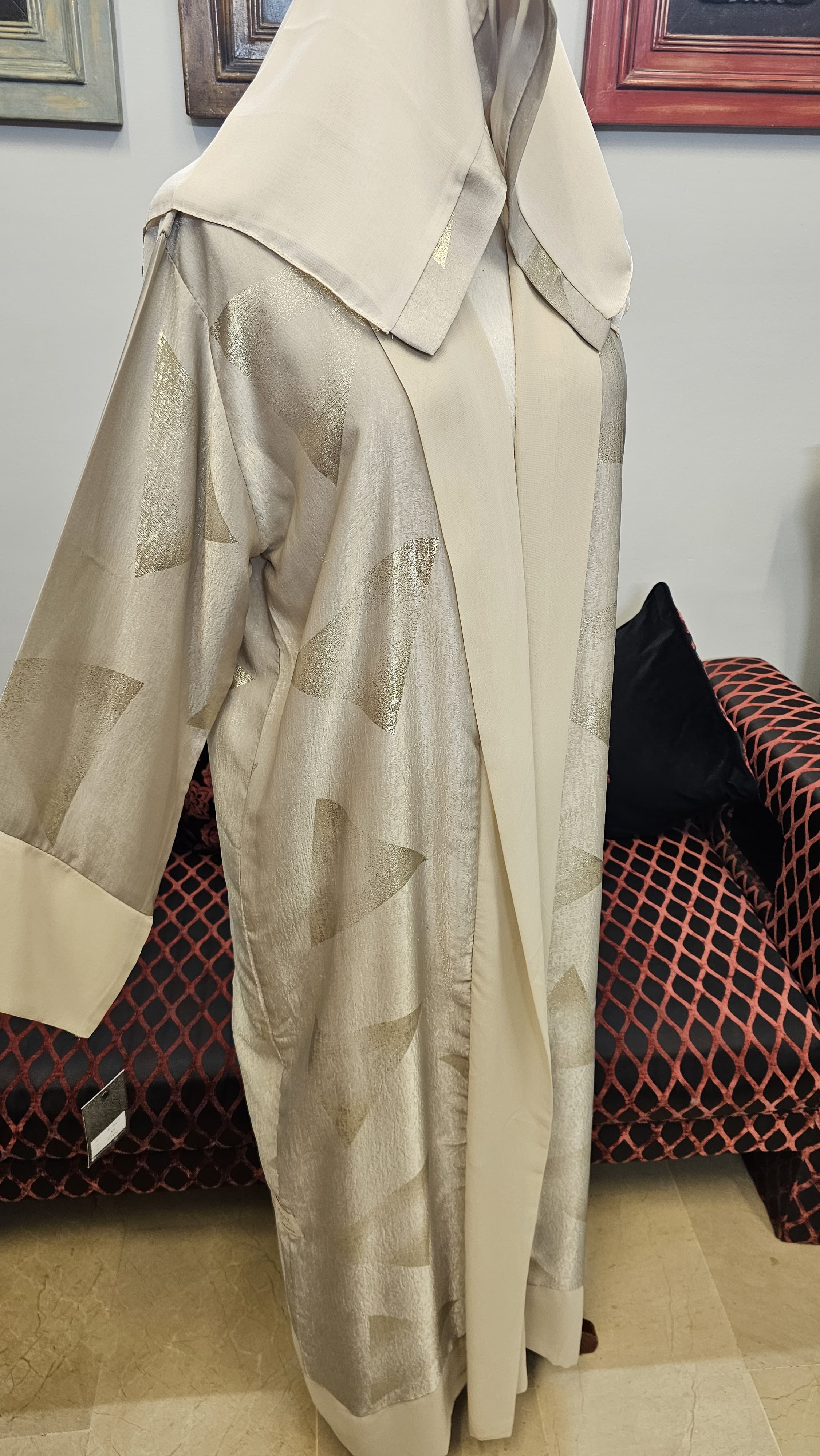 A1607B Velvet Satin Abaya