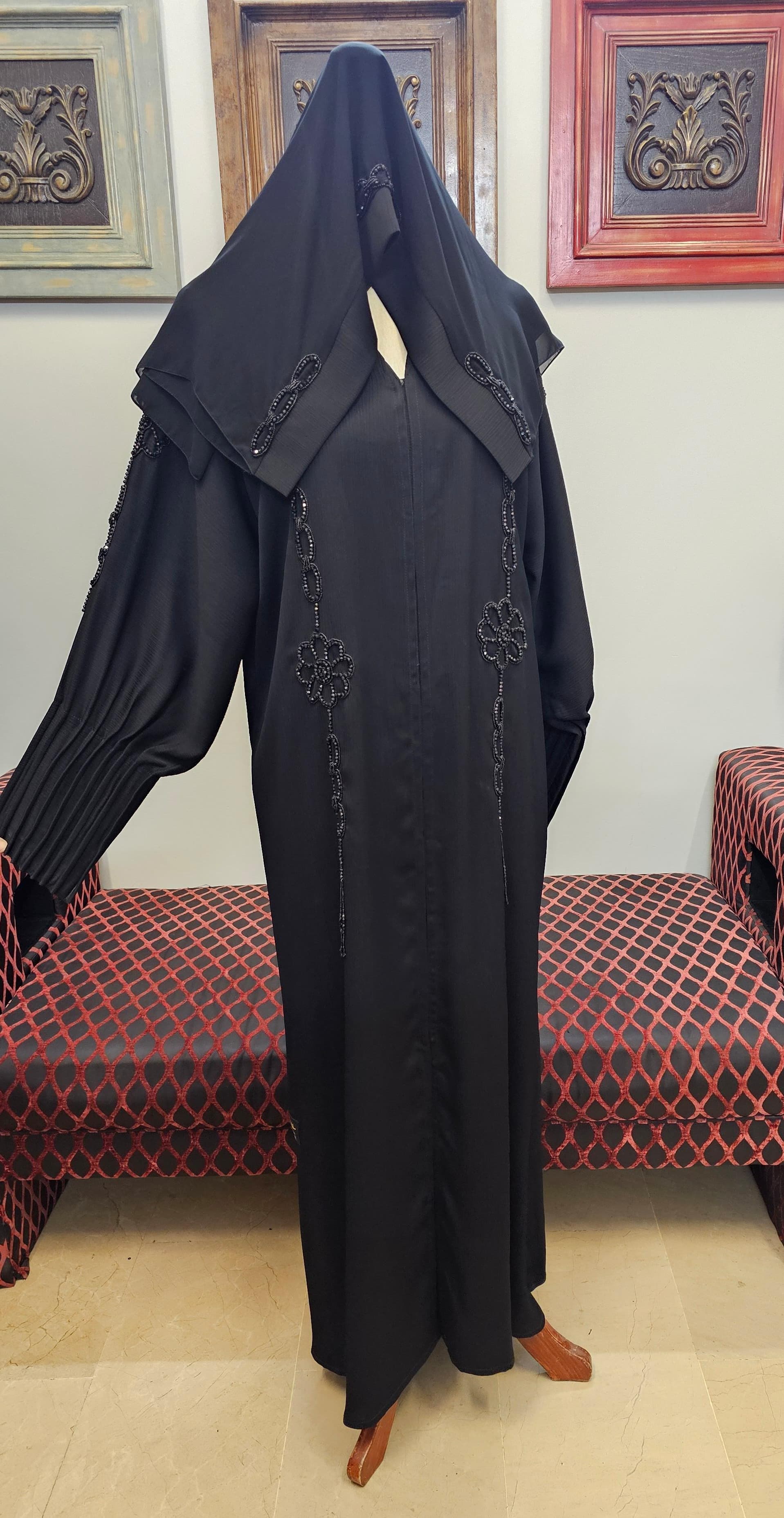 A1221 Korean Crinkle Nada Abaya
