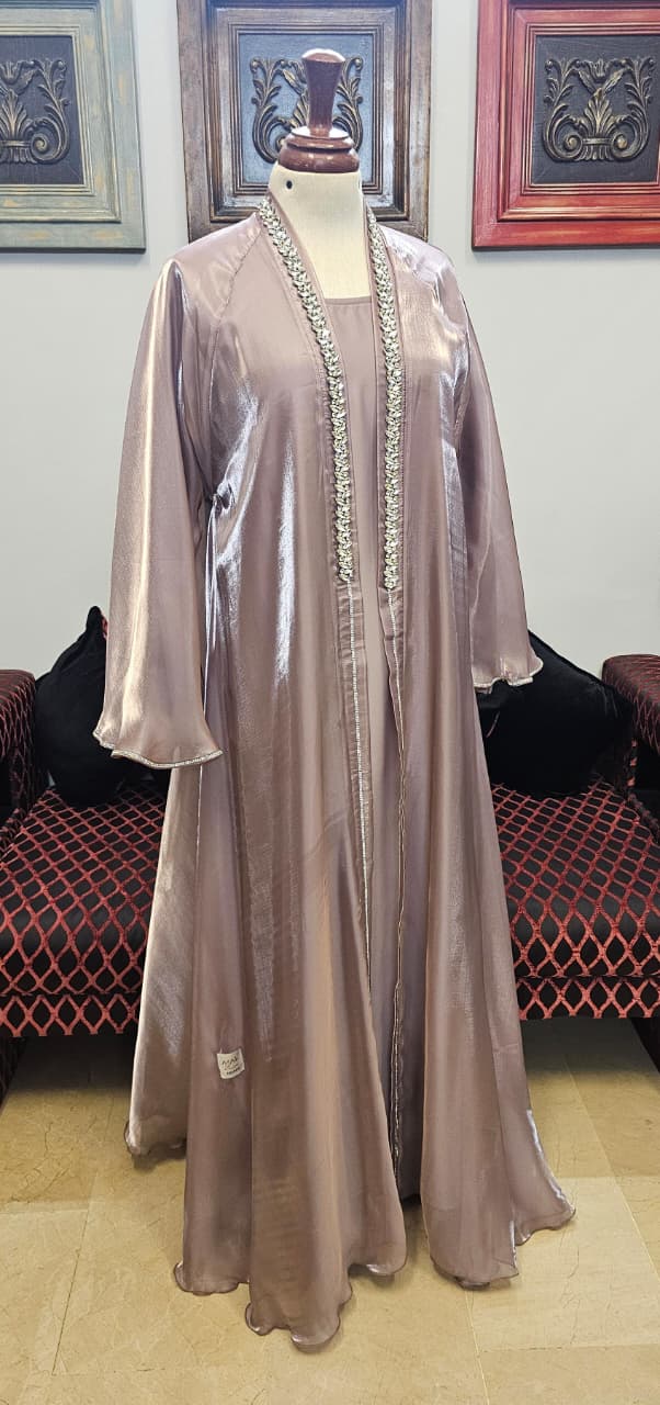 A1671 Rose Organza Abaya