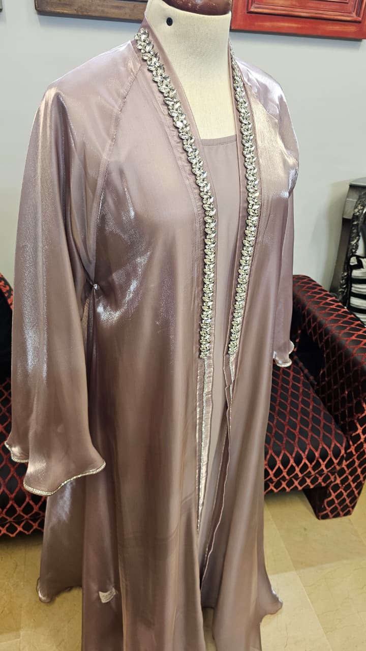 A1671 Rose Organza Abaya