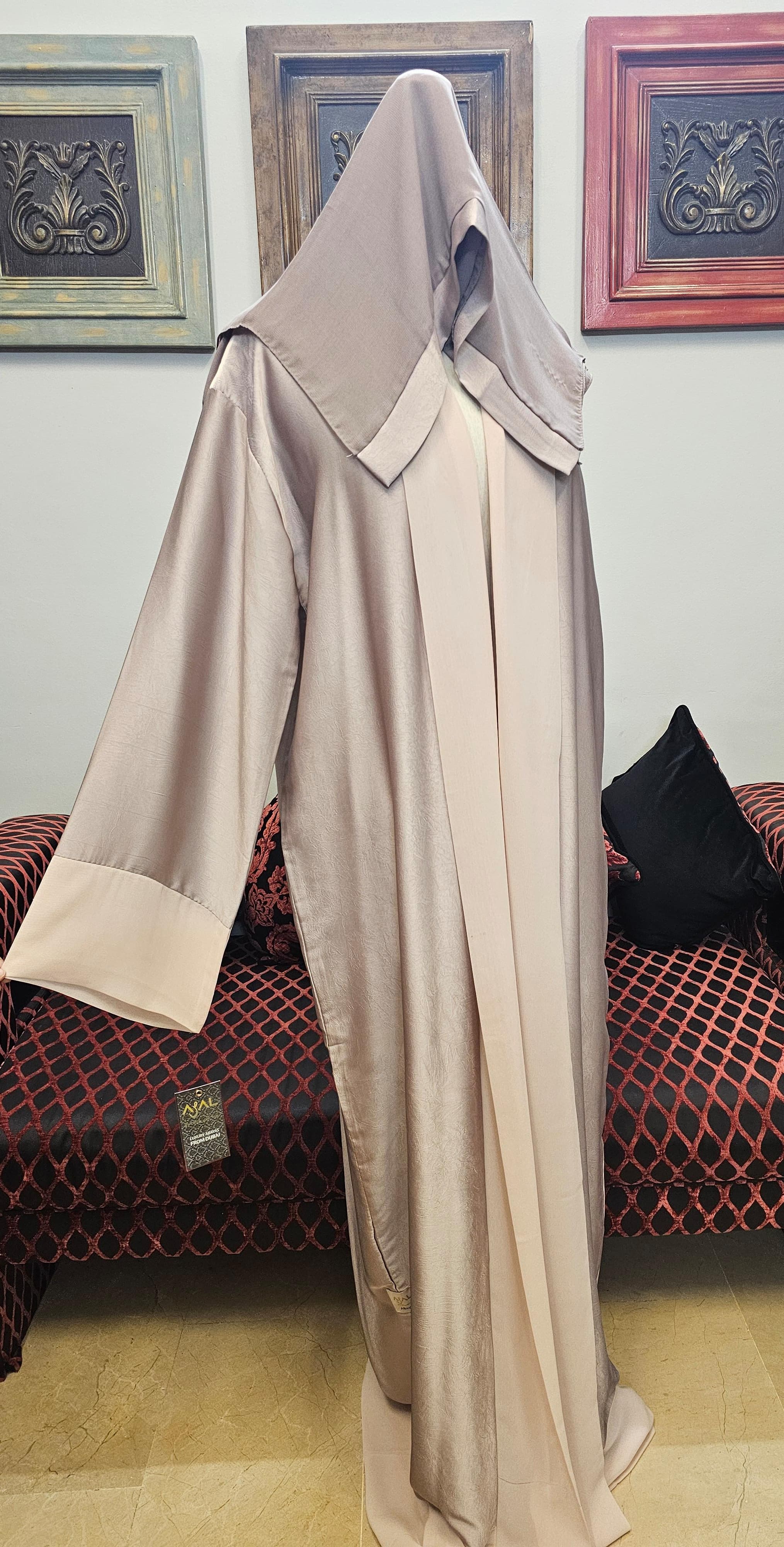 A1607C Crush Silk Abaya