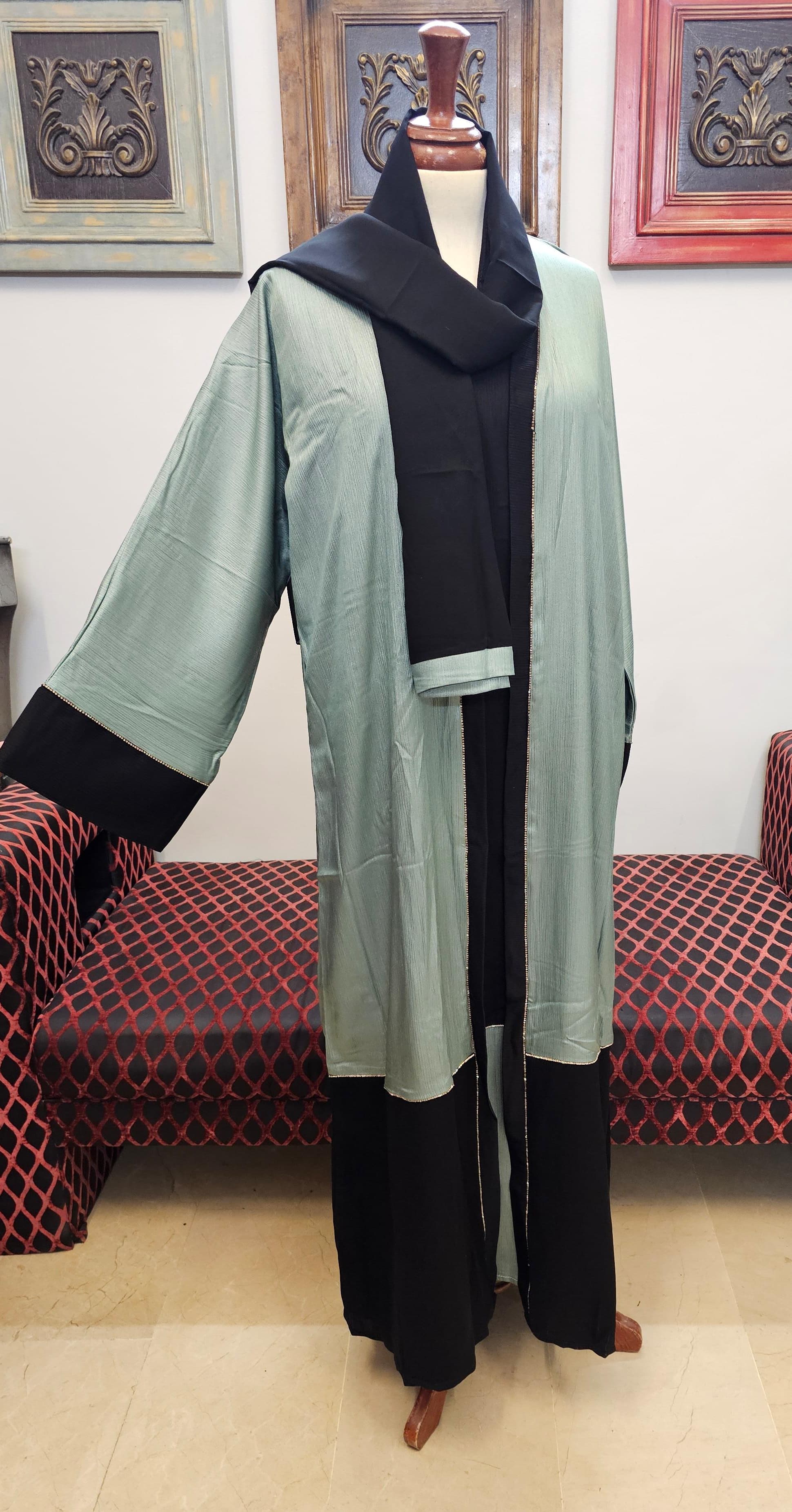 A1439 Shimmer Crinkle Abaya