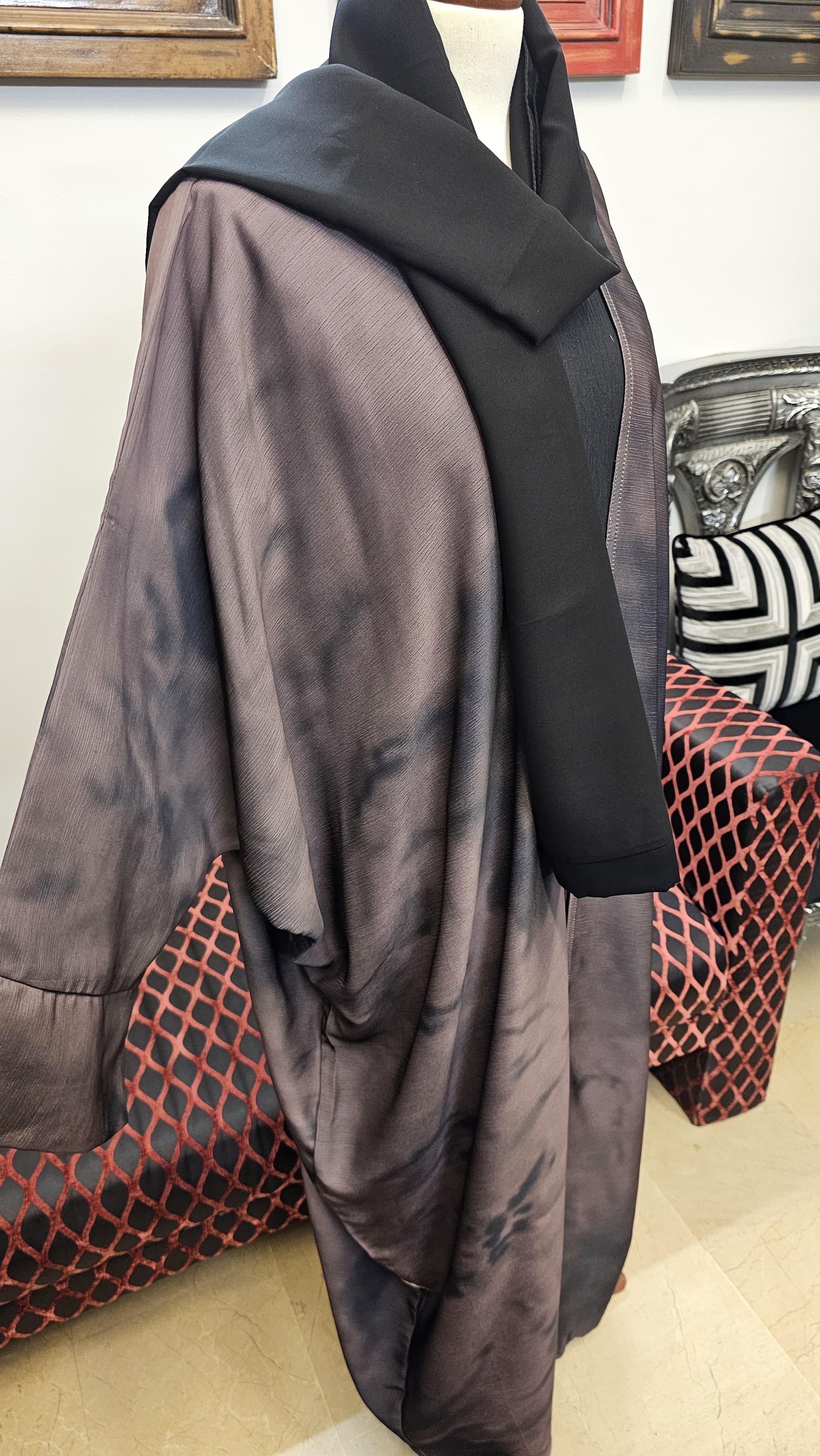 A1601 Tie Dye Crinkle Abaya